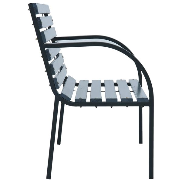 vidaXL Hagebenk gr&aring; 112 cm heltre gran