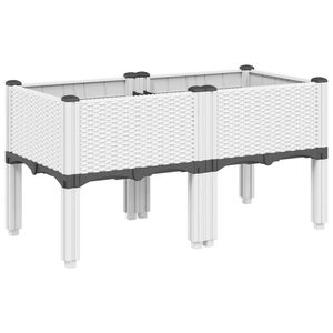 vidaXL Plantekasse med ben hvit 80x40x42 cm PP
