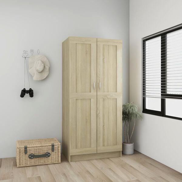 vidaXL Garderobe sonoma eik 82,5x51,5x180 cm konstruert tre