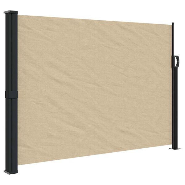 vidaXL Uttrekkbar sidemarkise beige 140x500 cm