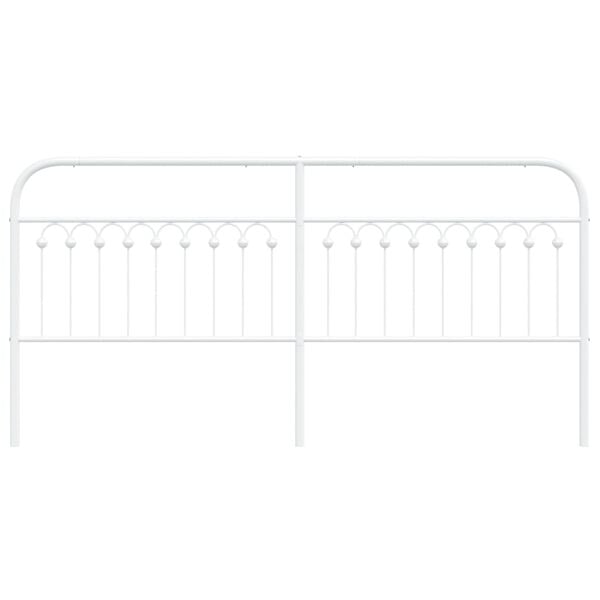 vidaXL Utskiftbar sengegavl i metall hvit 193 cm