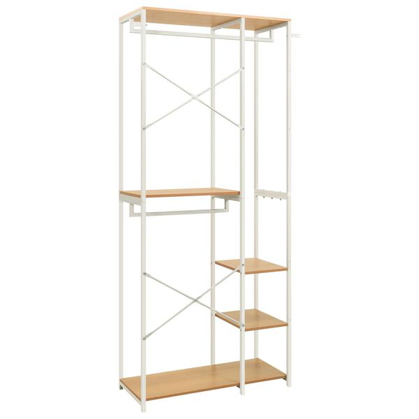 vidaXL Garderobe hvit og eik 90x40x213 cm metall og sponplate