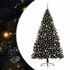 vidaXL Kunstig Forh&aring;ndsopplyst Juletre med 300 LED Svart 240 cm PVC