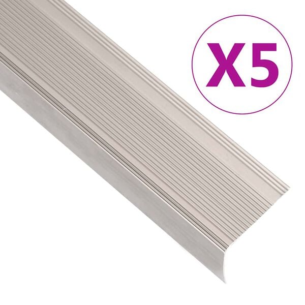 vidaXL Trappeneser L-form 5 stk aluminium 100 cm champagne