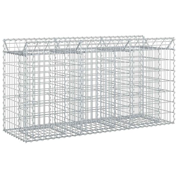 vidaXL Gabion hevet seng s&oslash;lv 150 x 50 x 80 cm Galvanisert St&aring;l