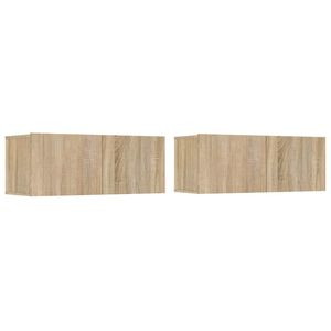 vidaXL TV-benker 2 stk sonoma eik 80x30x30 cm konstruert tre
