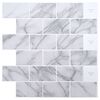 vidaXL Subway-flis 10 pcs Hvit marmor 30 x 30 cm Polyuretan og PET