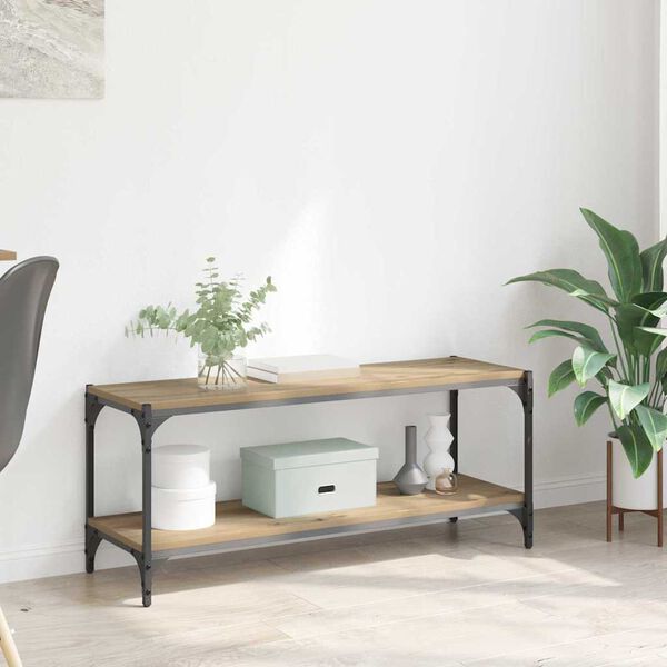 vidaXL TV-skap Artisan Eik 100x33x41cm Ingeni&oslash;rtre og jern