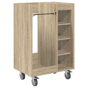vidaXL Golfskap med hjul Ensfarget Sonoma eik 65 x 45 x 98 cm