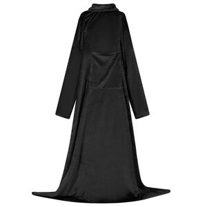 vidaXL Teppe-hettegenser Svart F Flanell
