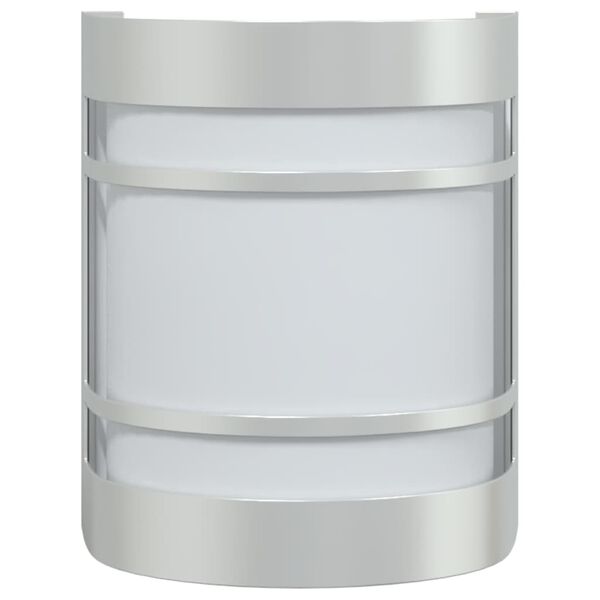 vidaXL Veggmontert utelamper 2 stk sølv rustfritt stål