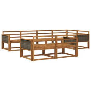 vidaXL Utend&oslash;rs sofa-sett 7 pcs Naturlig Solid akasietre