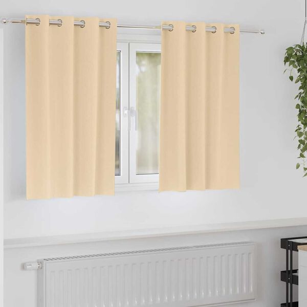 vidaXL Mørkleggende Gardiner med Ringer 2 pcs Krem 140 x 140 cm