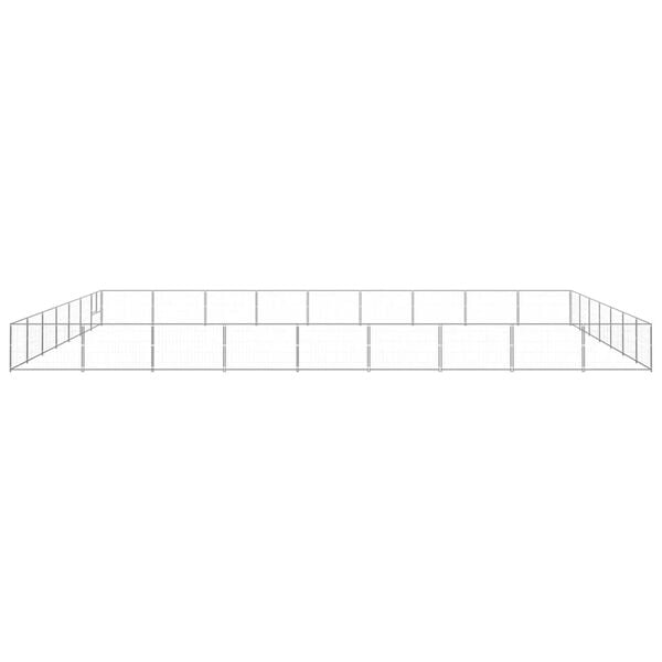 vidaXL Hundegård sølv 63 m² stål