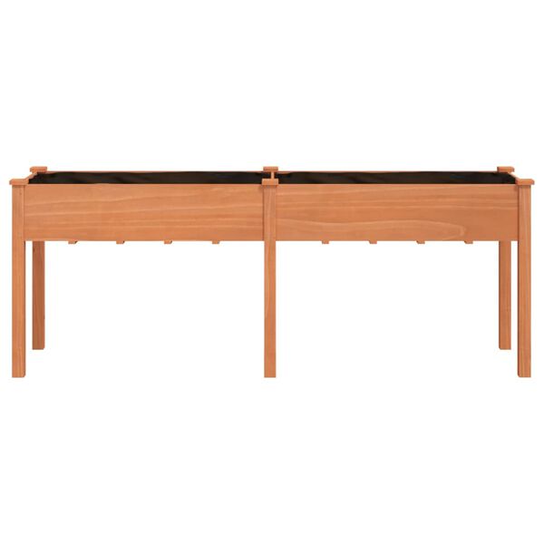 vidaXL Plantekasse med foring brun 203x53x76 cm heltre gran