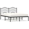 vidaXL Sengeramme i metall med hodegavl svart 140x190 cm