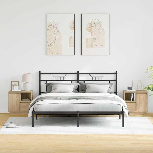 vidaXL Nattbordskap 2 pcs Sonoma eik 50 x 34,5 x 50 cm. Konstruert tre