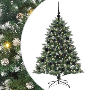 vidaXL Kunstig juletre med 150 LED gr&oslash;nn 120 cm PVC og plast og st&aring;l