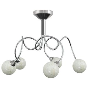vidaXL Taklampe med runde glasskjermer for 5 G9 LED-lys