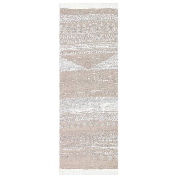 vidaXL Teppe beige 100x300 cm bomull