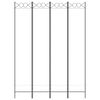 vidaXL Romdeler 4 paneler hvit 160x220 cm stoff