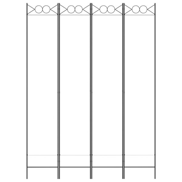 vidaXL Romdeler 4 paneler hvit 160x220 cm stoff