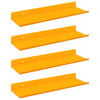 vidaXL Flytende hylle 4 pcs Sennepsgul 30 x 9 x 2,5 cm St&aring;l