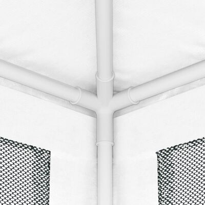 vidaXL Partytelt med 4 sidevegger av netting 4x4 m hvit