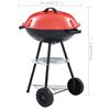 vidaXL B&aelig;rbar kulegrill XXL med hjul 44 cm