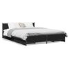 vidaXL Sengeramme med skuffer svart 135x190 cm konstruert tre