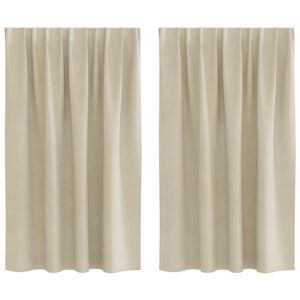vidaXL Blendingsgardiner 2 stk. Krem 140 x 140 cm Fl&oslash;yel