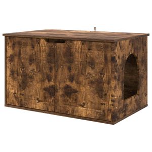 vidaXL Katt Hus R&oslash;kt eik 85 x 55 x 50,5 cm Konstruert tre