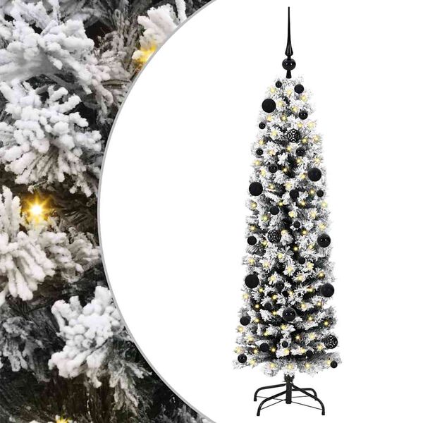 vidaXL Kunstig juletre med 150 LED gr&oslash;nn 150 cm PVC og st&aring;l og plast