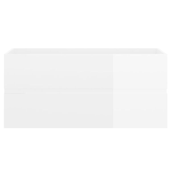 vidaXL Servantskap h&oslash;yglans hvit 100x38,5x45 cm konstruert tre