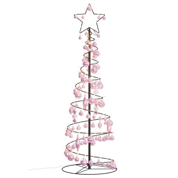 vidaXL LED Juletre med Baubles 100 LEDs Varm Hvit 150 cm