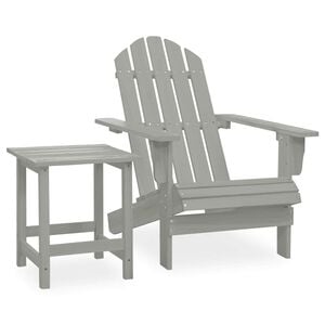 vidaXL Adirondack hagestol med bord heltre gran gr&aring;