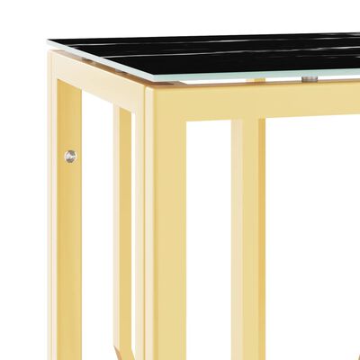 vidaXL Konsollbord gull 70x30x70 cm rustfritt stål og glass