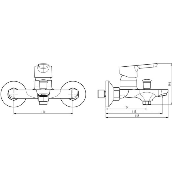 SH&Uuml;TTE Dusjkran VICO krom 105 mm
