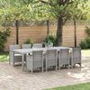 vidaXL Hage Spisegruppe 9 pcs Hvit Polt rattan