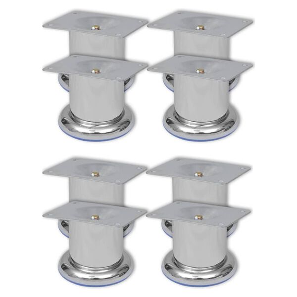 vidaXL Runde sofaben 8 stk krom 60 mm