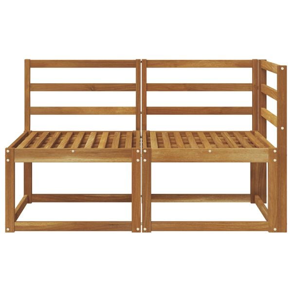 vidaXL Utend&oslash;rs midtbord og hj&oslash;rnesofa 2 Stk Naturlig Solid akasietre