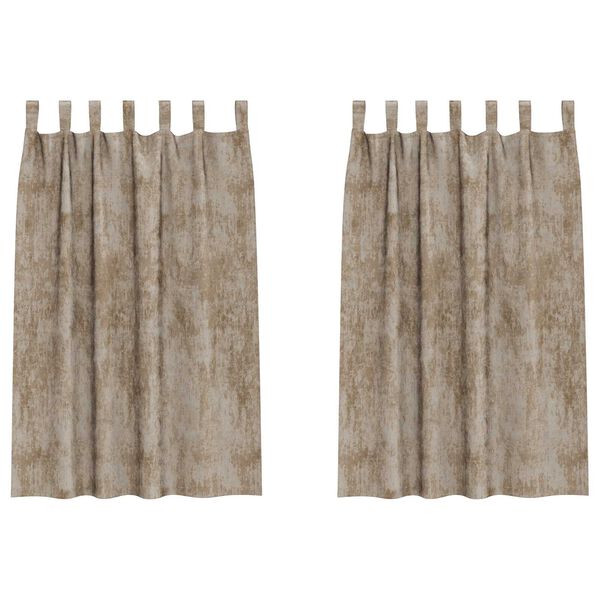 vidaXL Fløyel Gardiner 2 pcs champagne 175 x 140 cm Fløyel