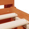 vidaXL Seng med bokhylle uten madrass voksbrun 200x200 cm heltre furu