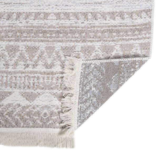 vidaXL Teppe beige 100x300 cm bomull