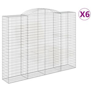 vidaXL Gabionkurver buede 6 stk 300x50x220/240 cm galvanisert jern