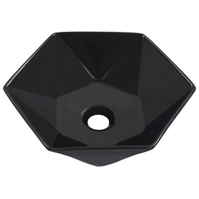 vidaXL Vask 41x36,5x12 cm keramikk svart