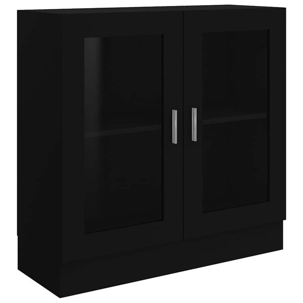 vidaXL Vitrine svart 82,5x30,5x80 cm konstruert tre