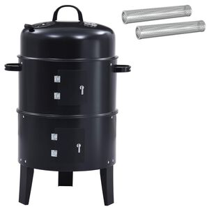 vidaXL Utend&oslash;rs grill &Oslash; 40 x 80 cm St&aring;l Svart