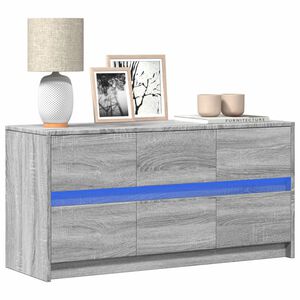 vidaXL TV-benk med LED gr&aring; sonoma 100x34x50 cm konstruert tre