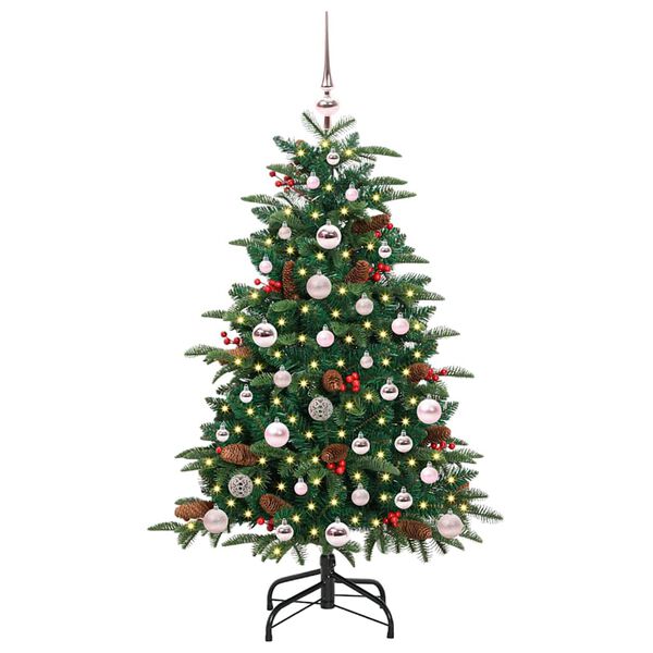 vidaXL Kunstig juletre med 150 LED gr&oslash;nn 120 cm PVC og Metall og Plast